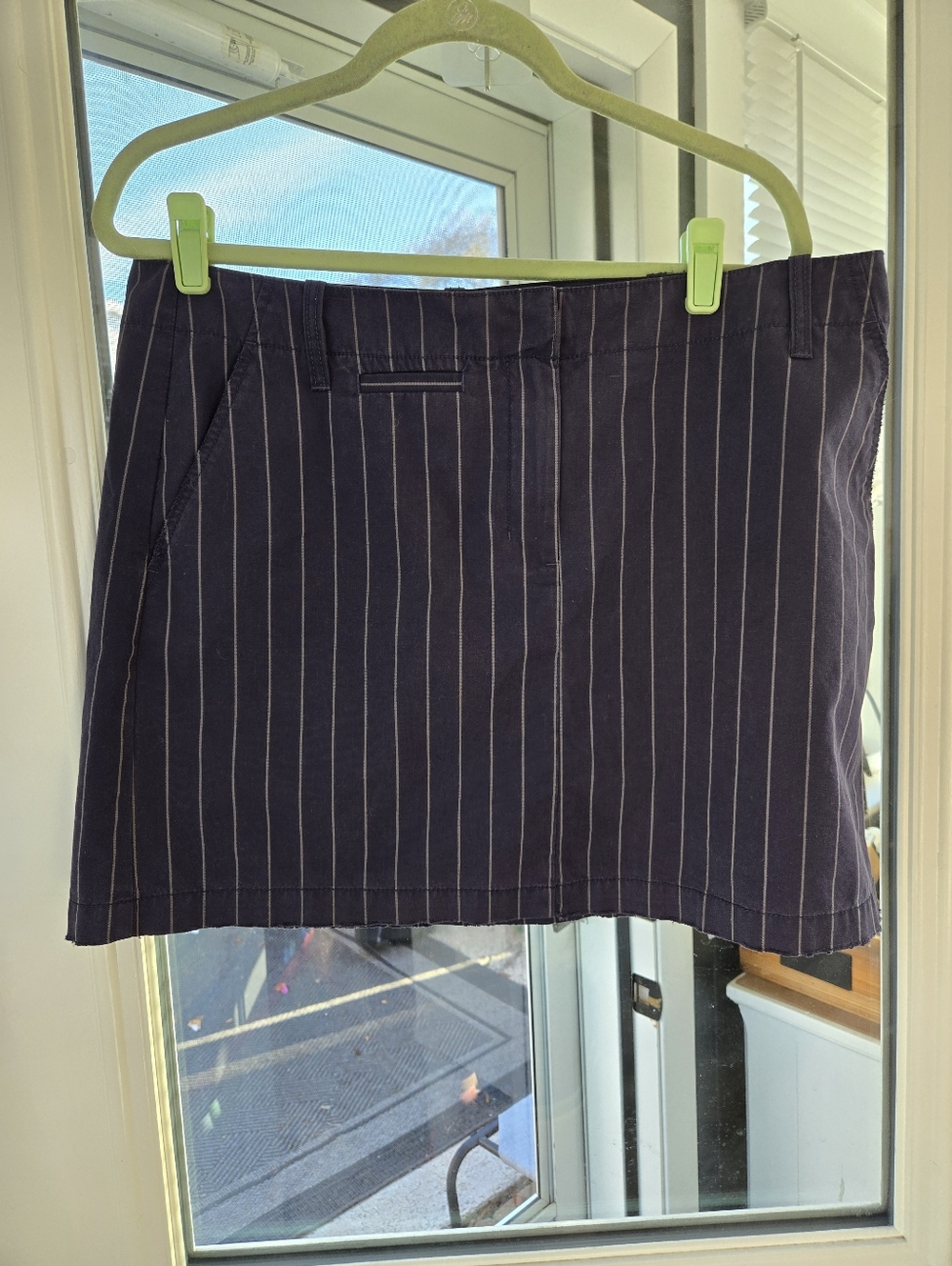 GAP Factory Striped Navy Mini Skirt - Women 14 Nautical Preppy